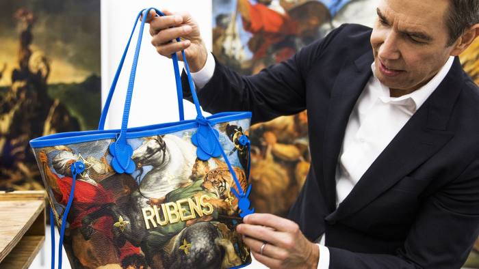 jeff koons with art handbag