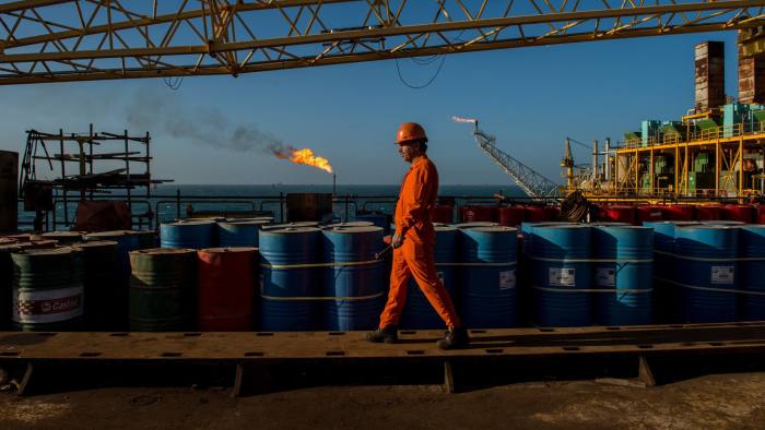 man on oil platform