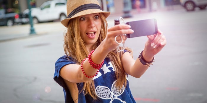 woman taking a selfie