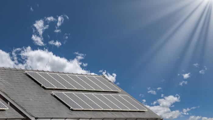 solar energy panels on a roof