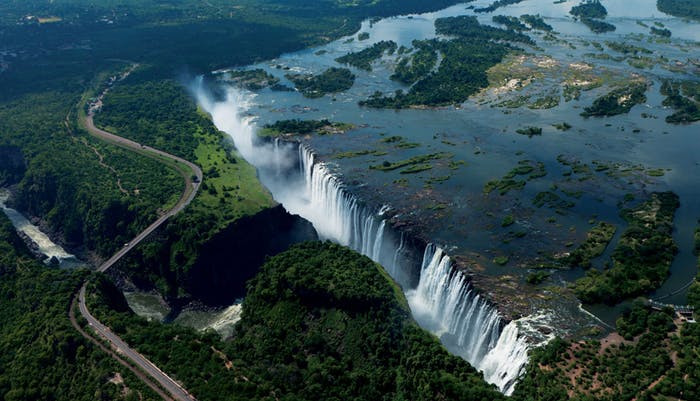 most powerful rivers Victoria Falls from above