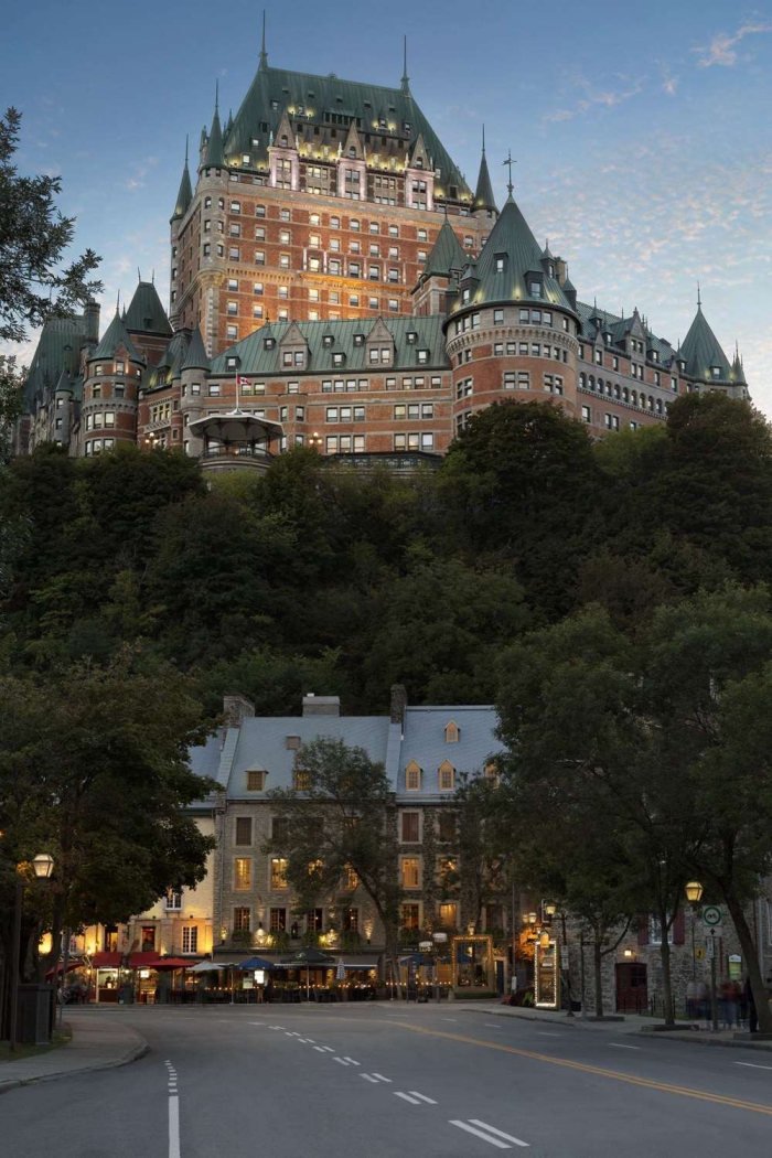 Best luxury hotels in Canada grand castle quebec city evening view