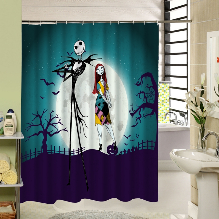 Halloween decorations for bathroom themed cartoon shower curtain