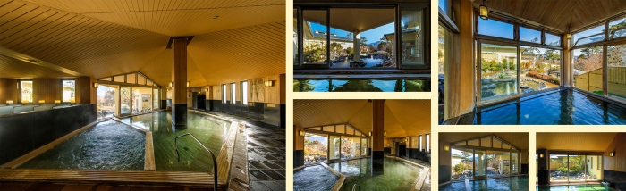 Yunessun Spa Resort Japan interior and exterior pools 