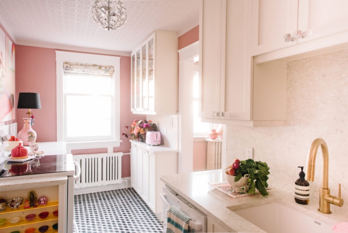 kitchen paint color trends small light kitchen in pink and white