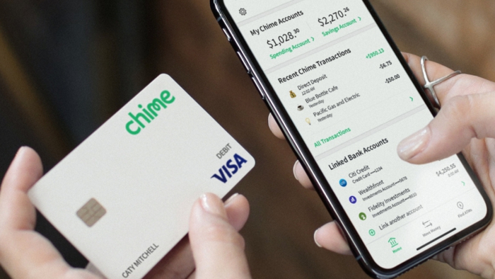 Chime Spending Account credit card and money management mobile app