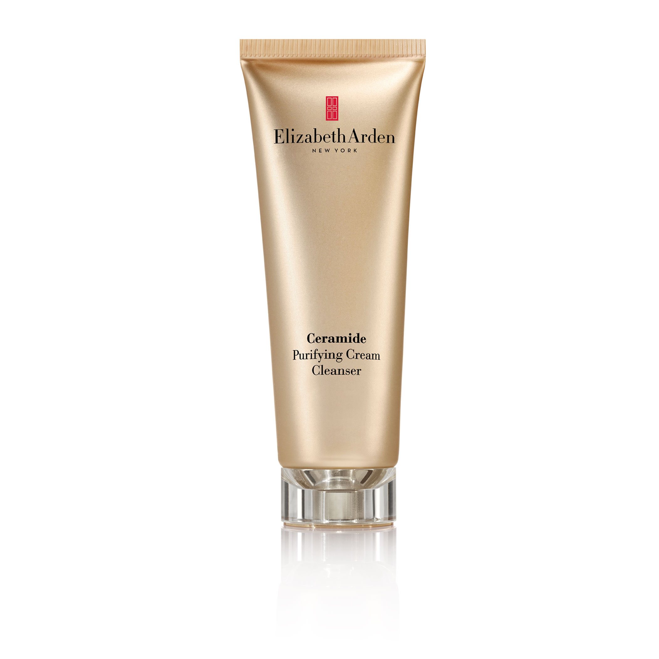 ceramide cleansing cream golden tube white background