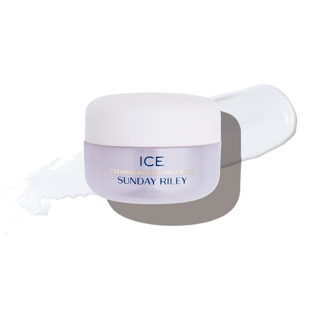Ceramide skin-care moisturizers for winter days light pink cream jar on white background