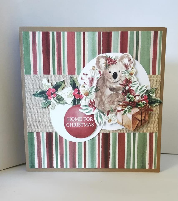 DIY Christmas Stickers cards ideas colorful card with a koala 