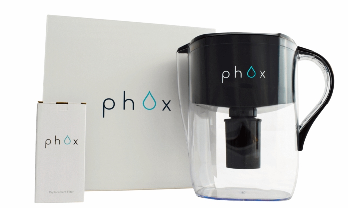 Phox water filter better water jug black and transparent white box