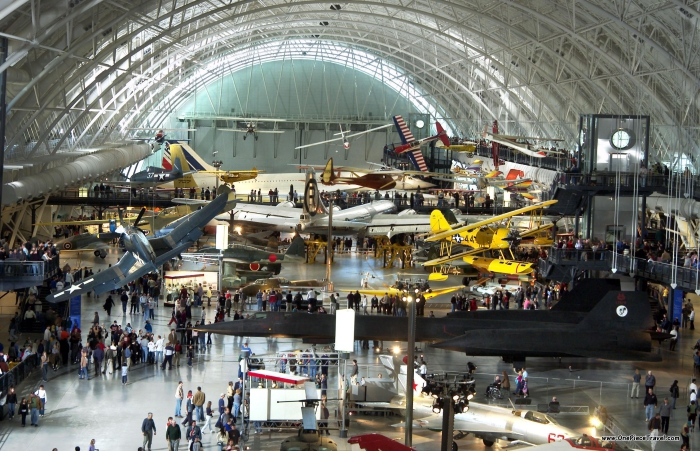 The National Air and Space museum indoor area airplanes aviation 