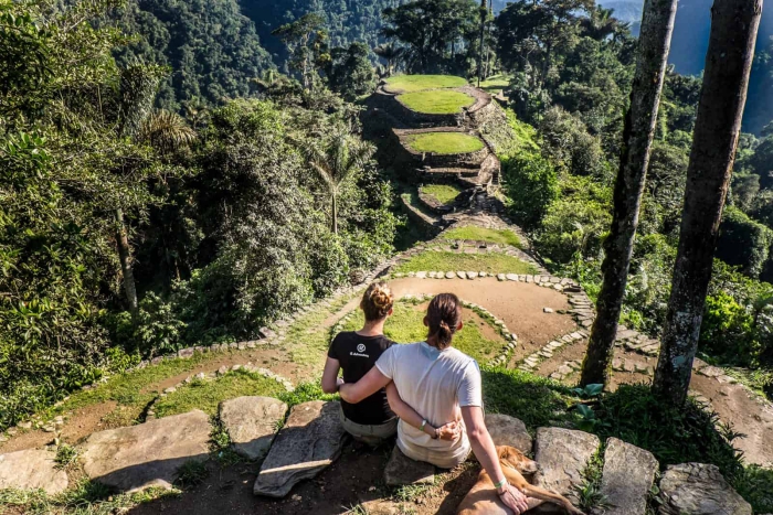 Couple at the ciudad perdida Colombia jungle