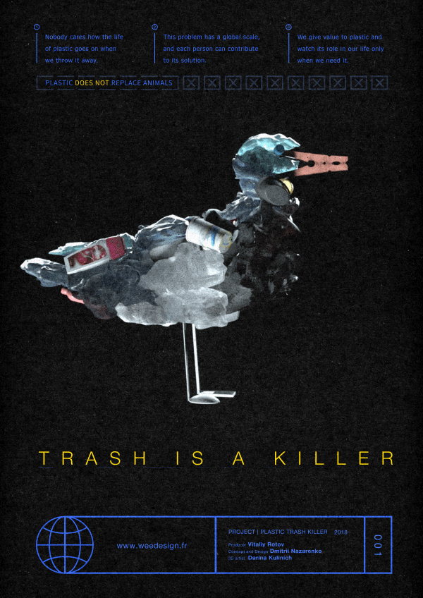 Plastic is a Killer bird from plastic pieces