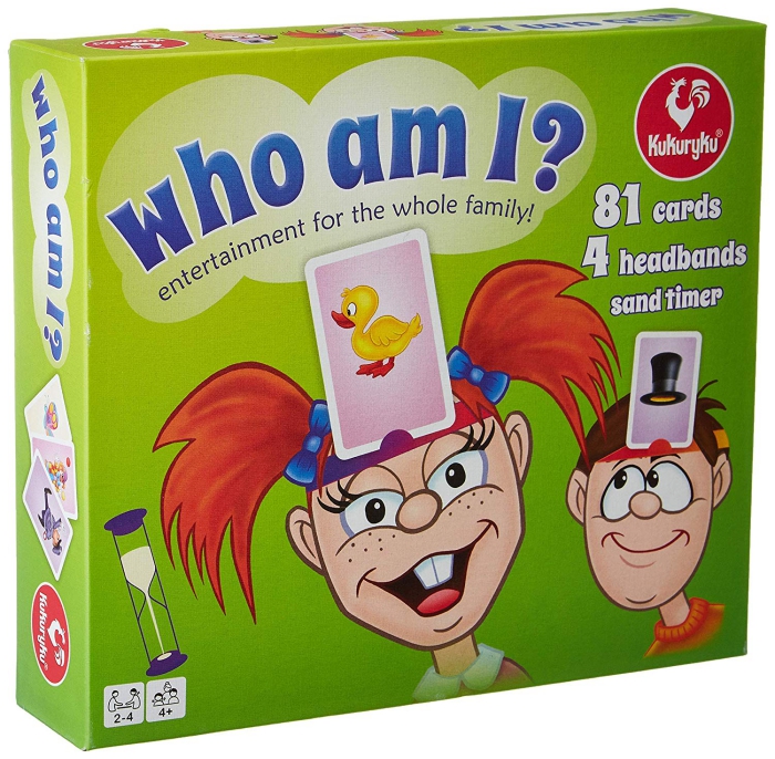 Who am I adult game green box with a boy and a girl