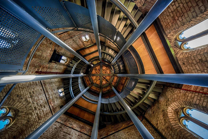 Gothic tower Hadlow tower stairs view from above