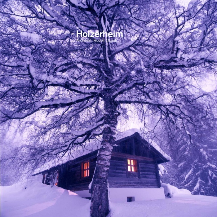 Holzerheim cabin in Switzerland wooden cabin covered in snow tree