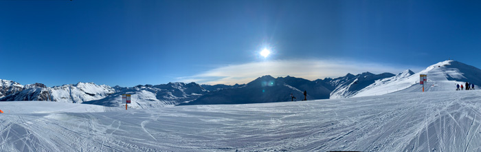 winter panorama snowy landscape Livigno ski and snowboard winter sports