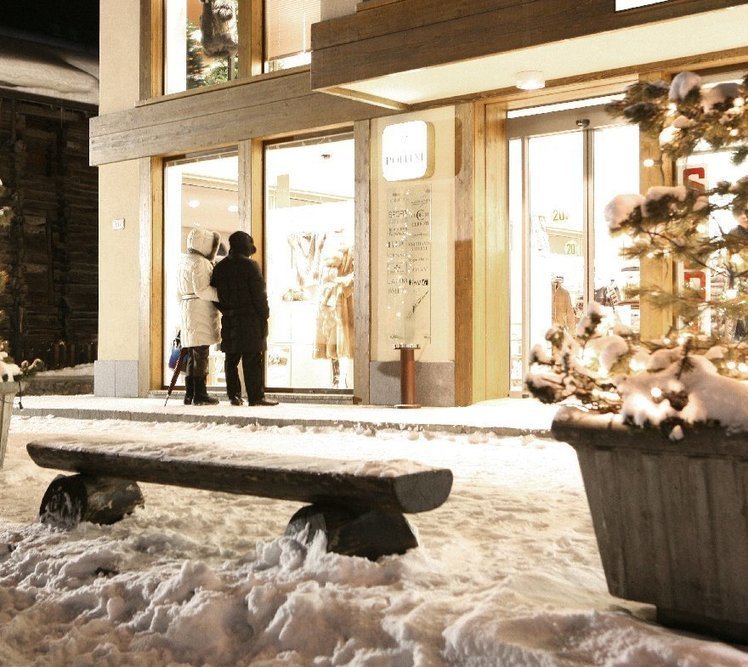 Shopping at Livigno Italy couple in front of a shop window