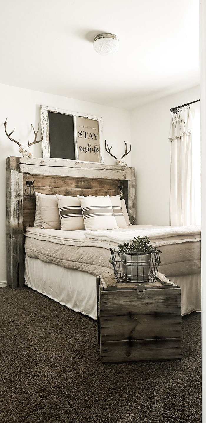 Amazing DIY headboard idea rustic farmhouse style