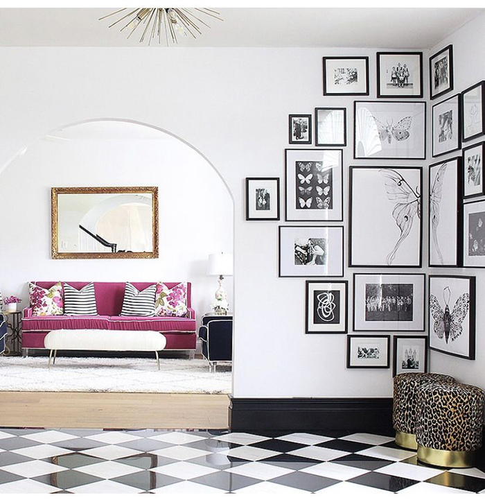 Photo wall ideas for corner black and white design decor trends