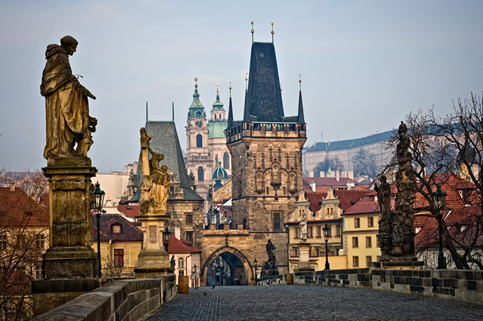 Amazing prague architecture charles bridge statues prague towers