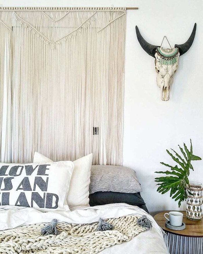 Boho DIY textile headboard macrame creative bedroom ideas