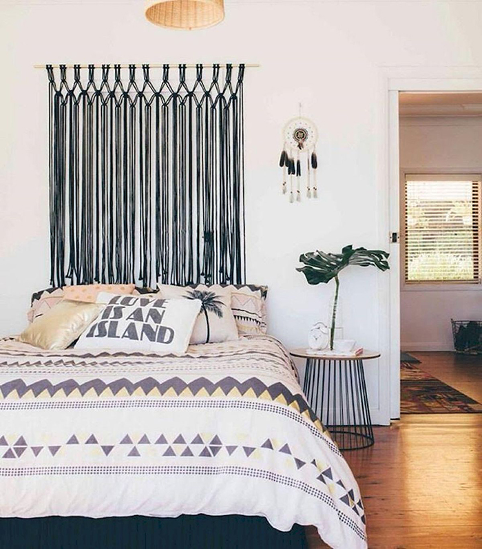 Macrame dreams wall headboard idea textile bedroom piece