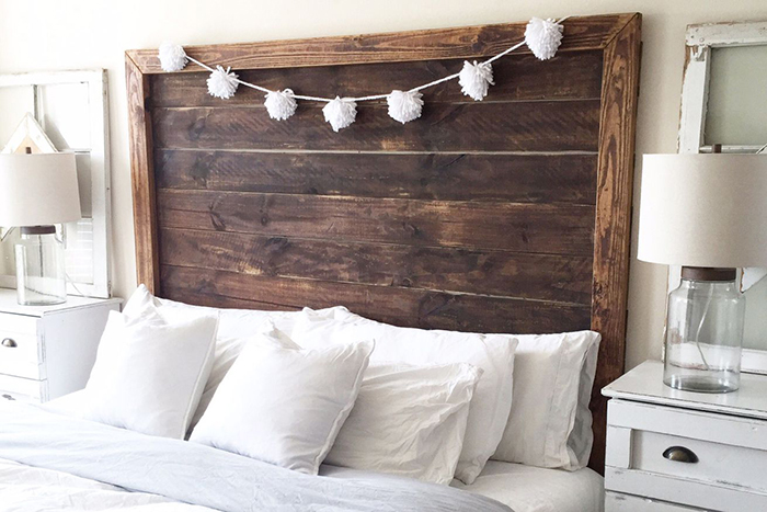 DIY headboard rustic style wooden headboard