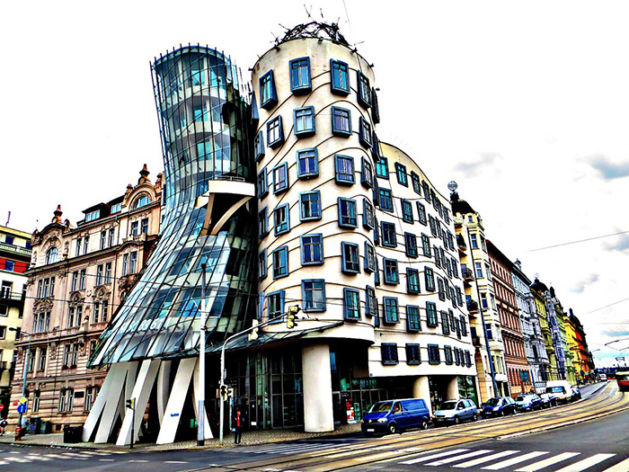 Prague Modern architecture dancing house street modern design