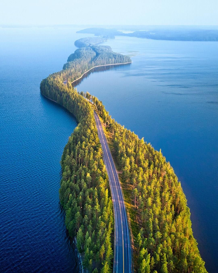 Nature Finland highway islands in the sea 