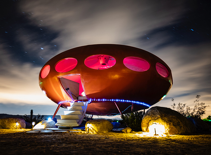 Futuro house bright lights outdoor lighting yard lighting