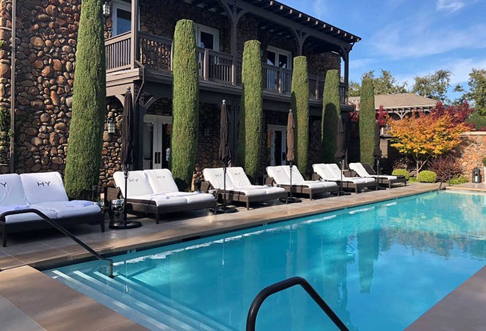 Hotel Yountville luxury Napa vacation outdoor pool relaxation spot