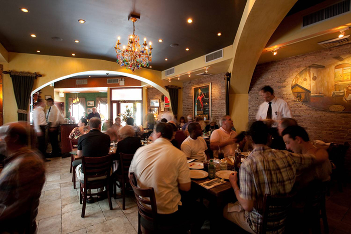 Roberto's Italian restaurant in New York City restaurant interior people dining