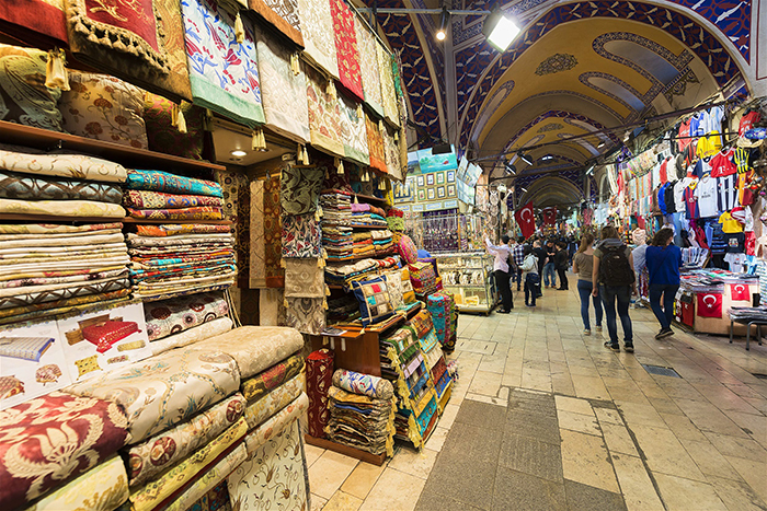 Istanbul Grand Bazaar fabrics market tourist destinations