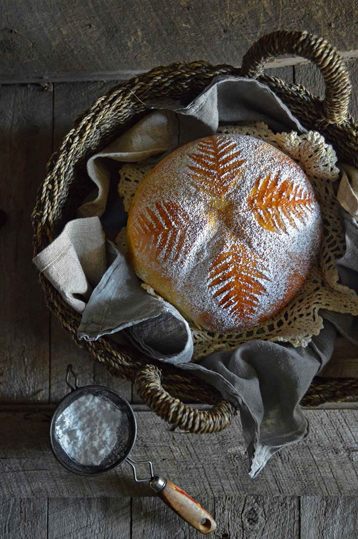 Croatian Easter Bread Sirnica bread in a basket