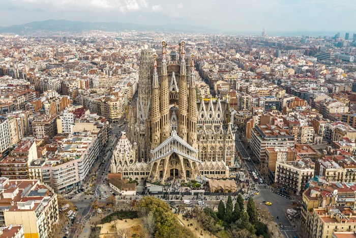 Barcelona view from above sagrada familia daytime picture