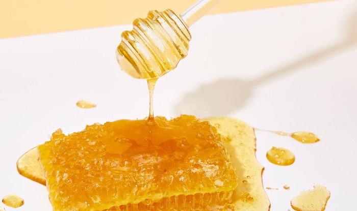 honey comb on a white background