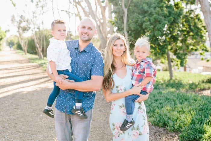 nick food influencer with his family outdoor picture with two children