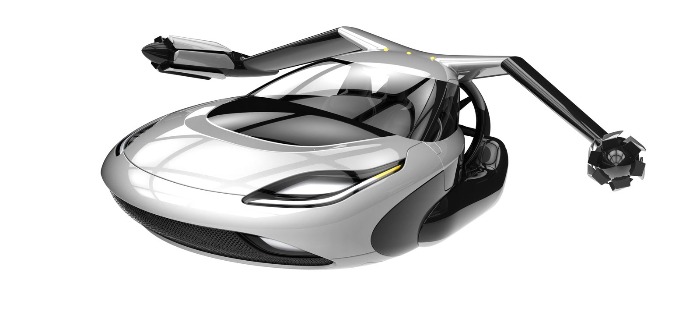 terrafugia flying car model on a white background