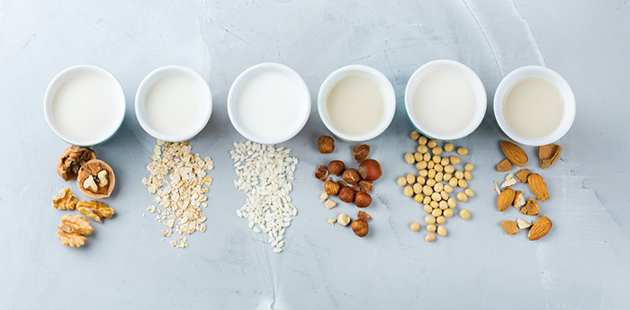 healthy foods plant based nut milks made from different nuts