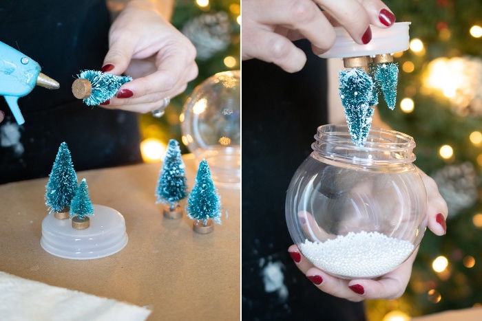 New year's eve DIY project little pine trees in a jar