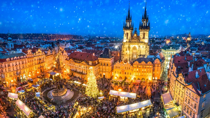 czech republic prague christmas main square christmas market