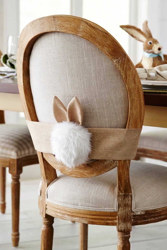 spring home decor chair bunny tale decoration