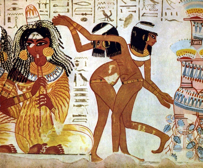 egypt ancient paintings woman dancers performin a dance 