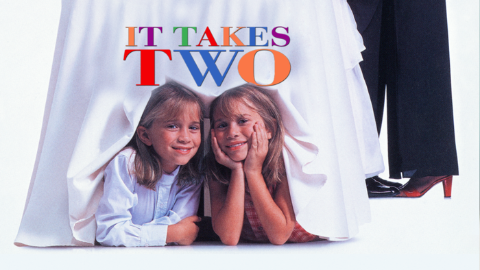 it takes two movie poster two twin sisters smiling under a bridal skirt