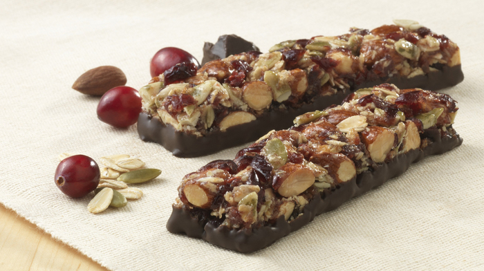 nut and dried fruit bars with dark chocolate ideal summer picnic snacks