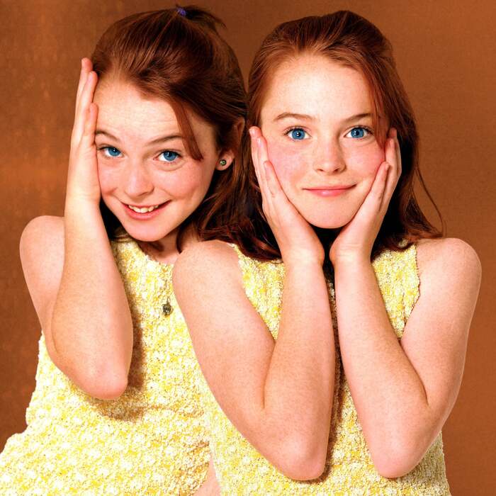 summer movies the parent trap two girl twins with blue eyes and yellow dresses