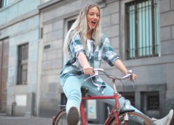 woman with a bike