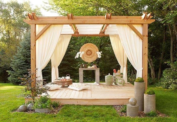 yoga garden ideas yoga spot gazebo with curtains and pillows