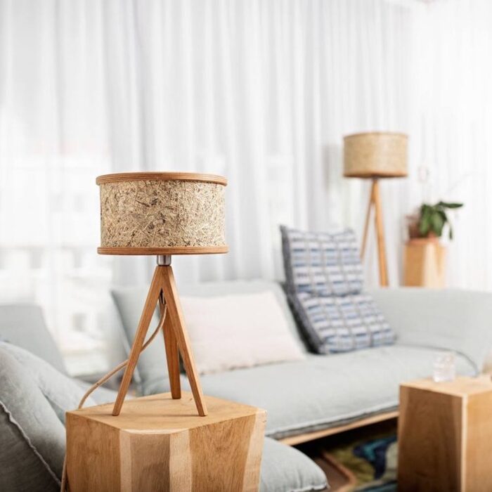 sustainable interior natural textures and wooden design lamps